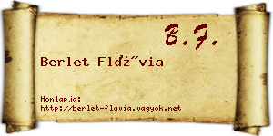 Berlet Flávia névjegykártya